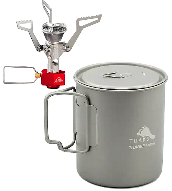 MSR PocketRocket 2 with Toaks Titanium 750 ml pot